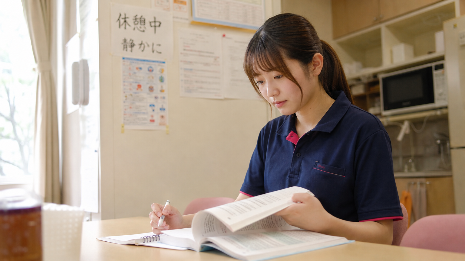 介護福祉士を目指して勉強する介護職員